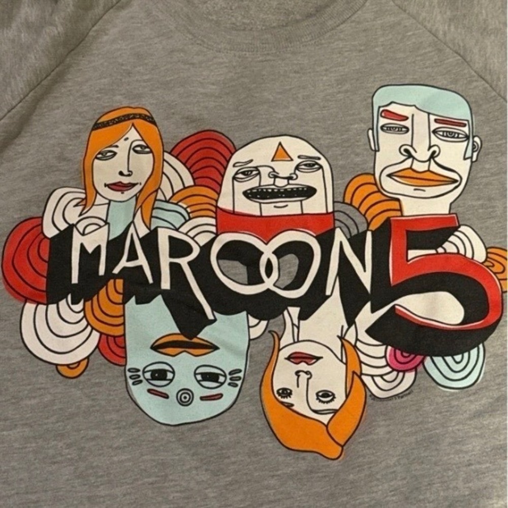 Maroon 5 American Apparel California Fleece Graphic Sweatshirt Gray Mens Large - Picture 4 of 11